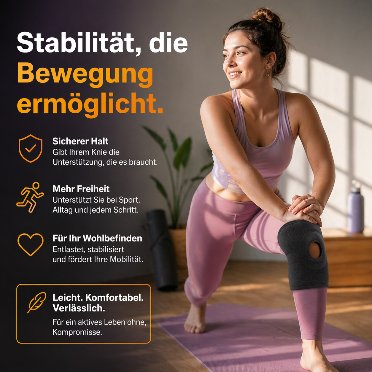 DrFlexa™ Kniebandage Orthese Kniestütze Stabilisierung Sport Knieorthese Klett