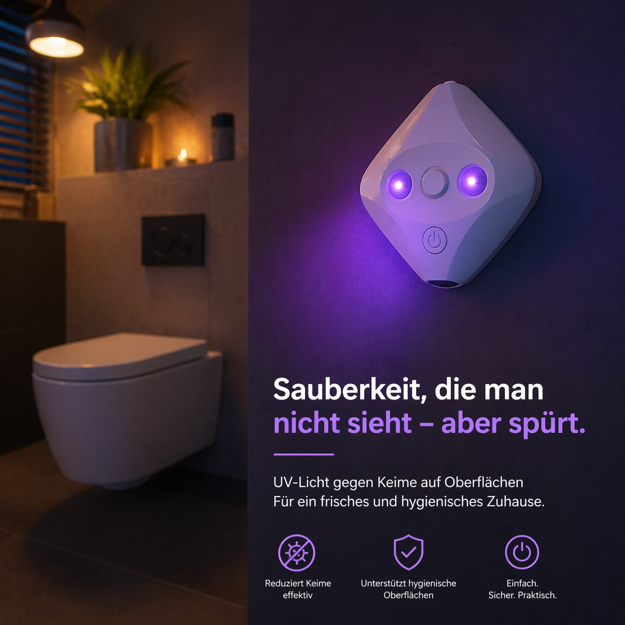 FizzClean™ UVC-Clean Toilettenreiniger Lampe Hygiene Licht WC Desinfektion LED