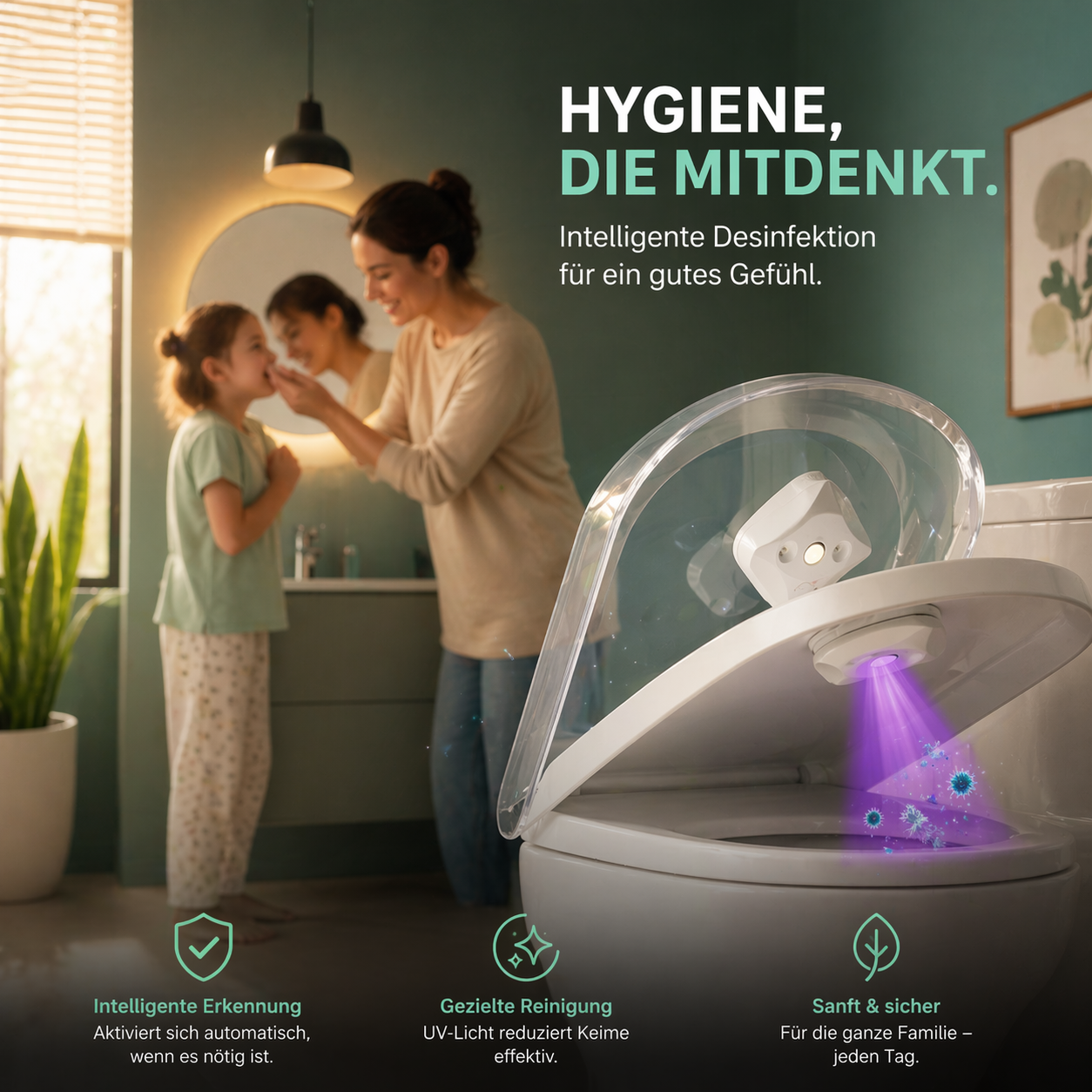 FizzClean™ UVC-Clean Toilettenreiniger Lampe Hygiene Licht WC Desinfektion LED