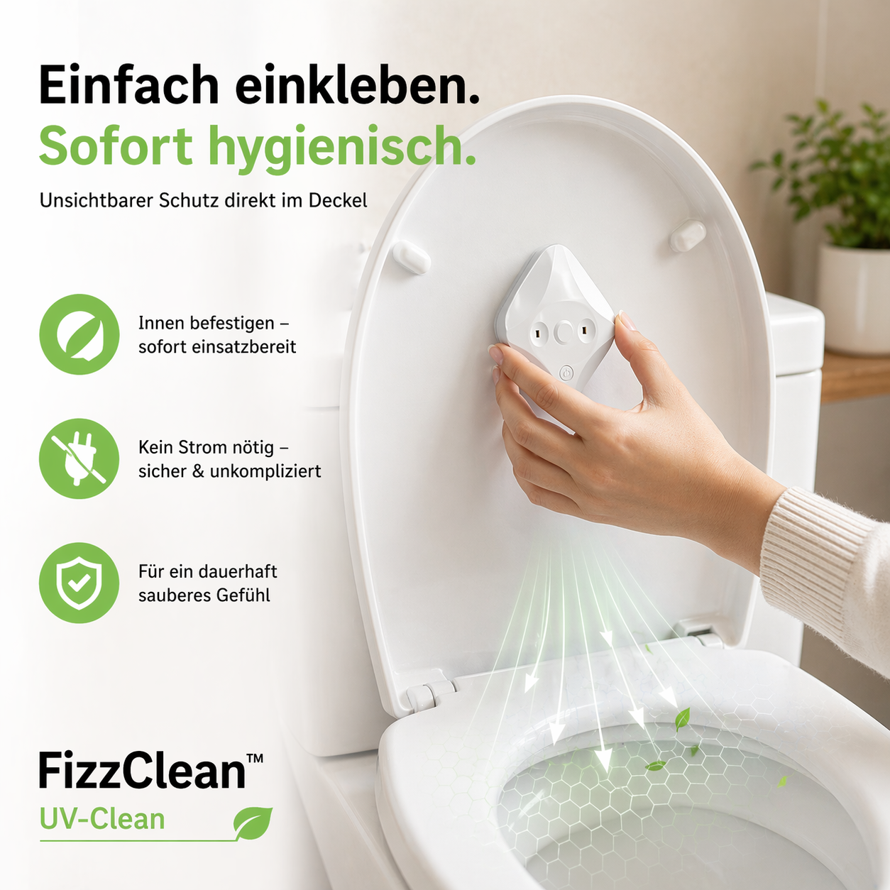 FizzClean™ UVC-Clean Toilettenreiniger Lampe Hygiene Licht WC Desinfektion LED