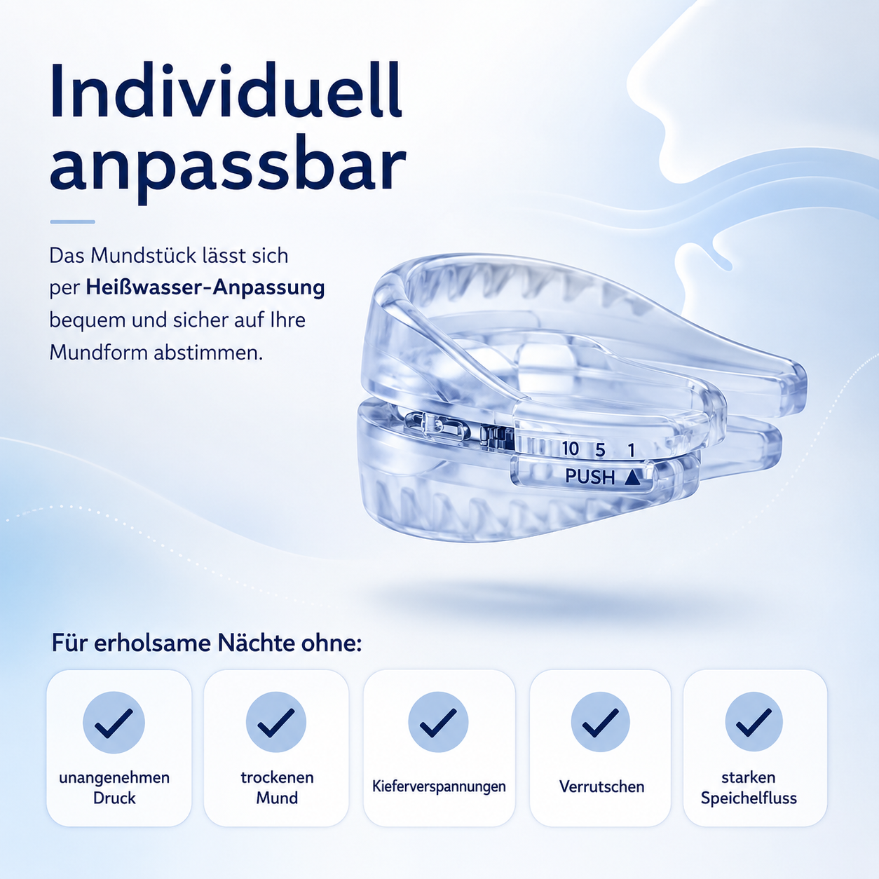 SleepZee™ Anti-Schnarch Mundstück Zahnschiene Schlafhilfe verstellbar BPA-frei