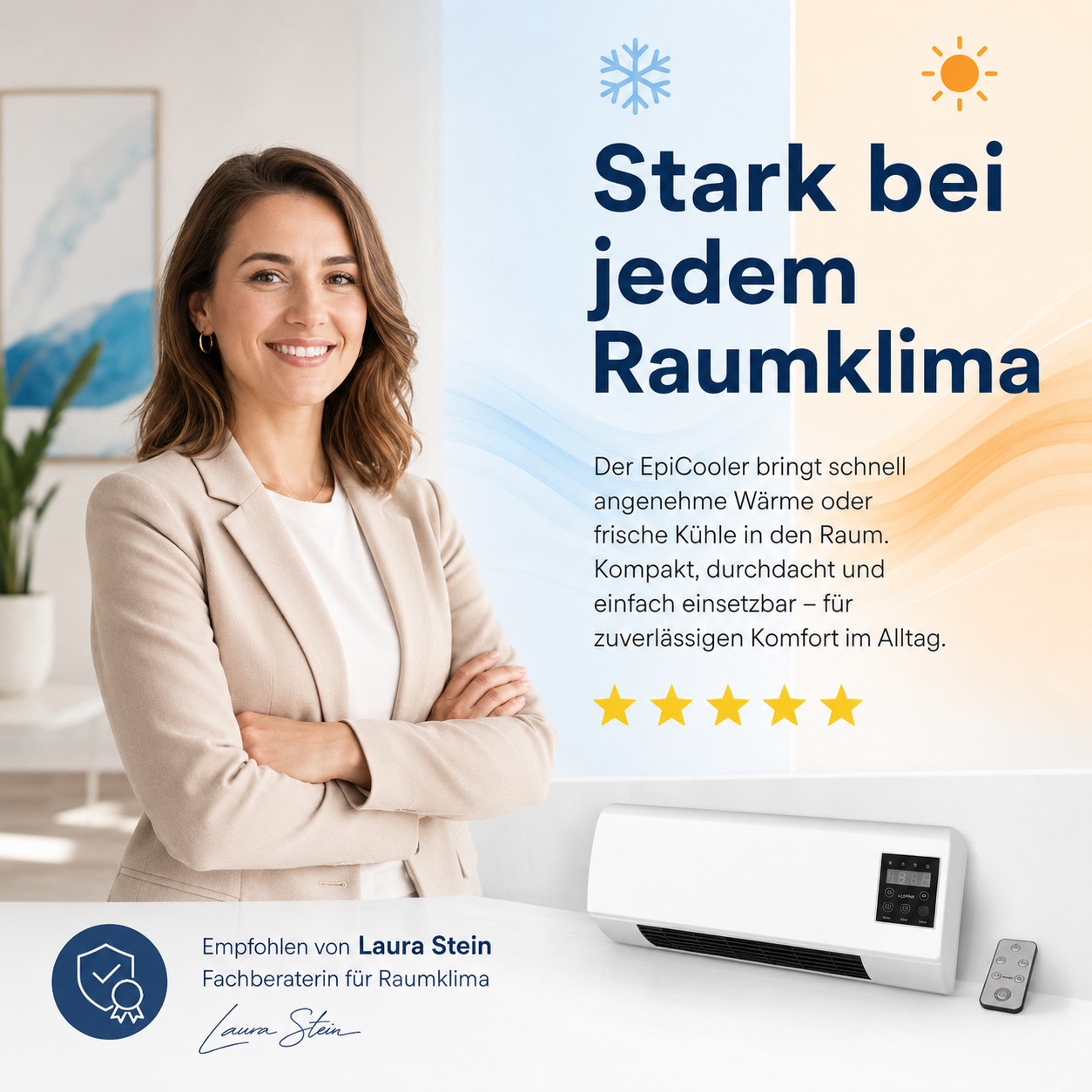 EpiCooler™ Mobile Klimaanlage Luftkühler Heizer Ventilator tragbar 2in1 Zuhause!