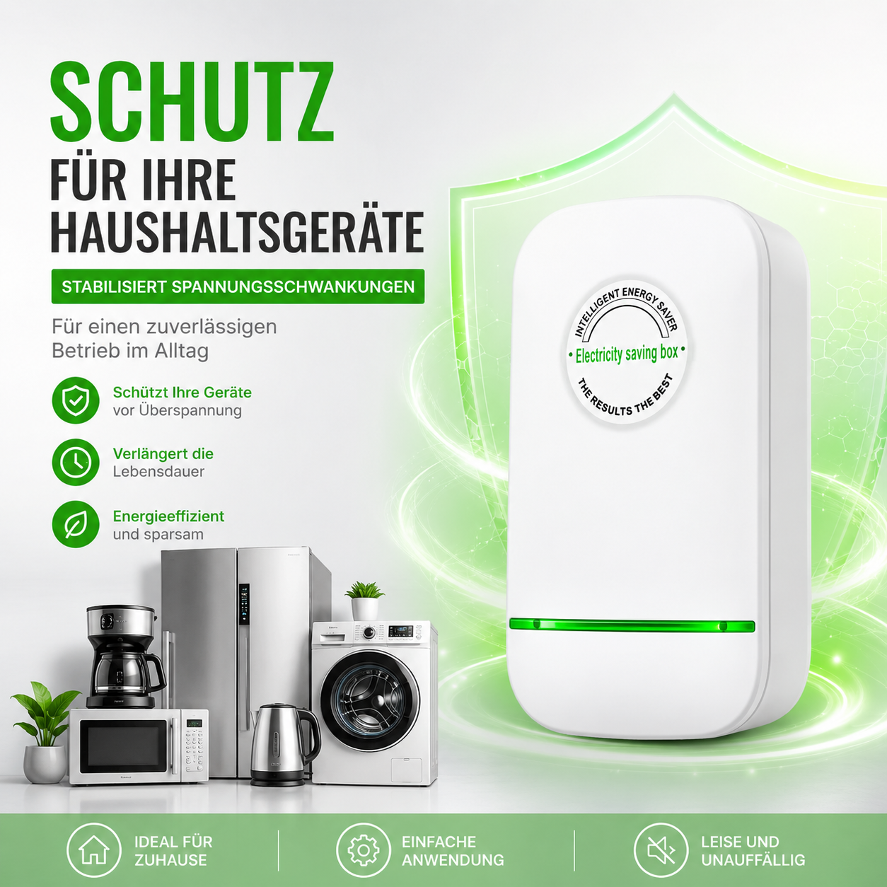 VoltCore™ Energiespargerät Steckdose Stromspargerät Überspannungsschutz für Haus