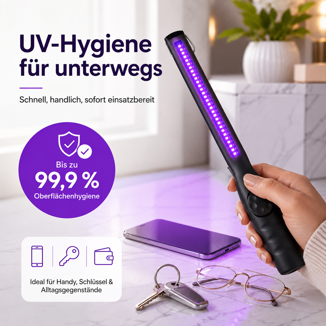 ClairLite™ Go UV Desinfektionsgerät Handlampe Oberflächen tragbar Zuhause LED