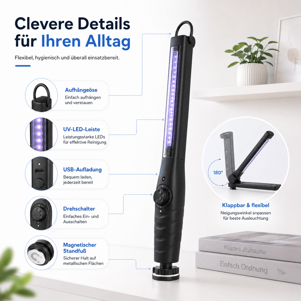 ClairLite™ Go UV Desinfektionsgerät Handlampe Oberflächen tragbar Zuhause LED