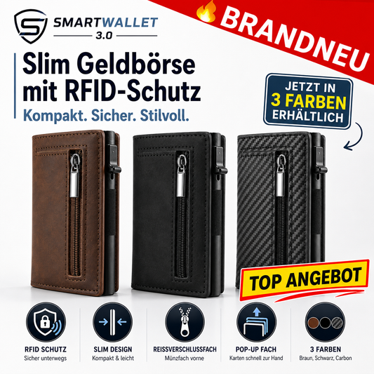 SmartWallet™ 3.0 Slim Geldbörse RFID Schutz Kartenetui Herren Portemonnaie