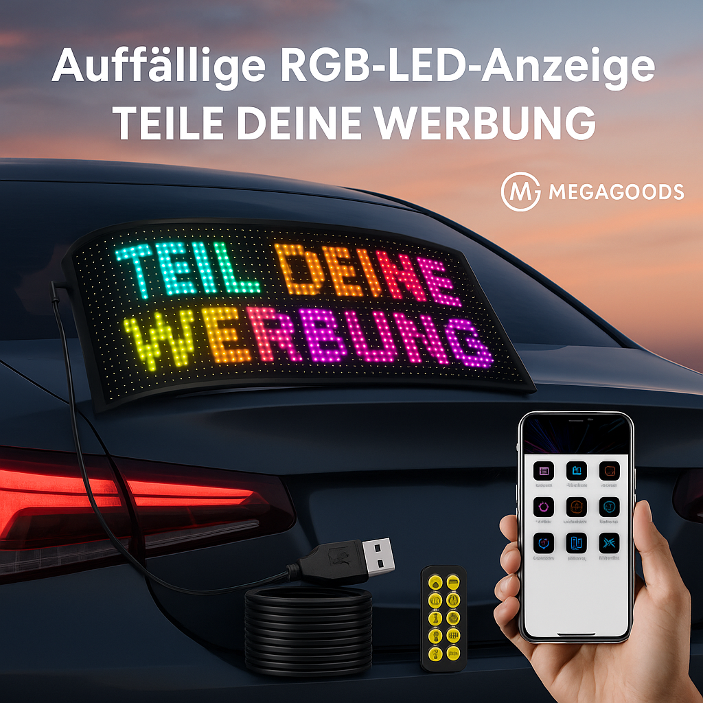LED-Matrix Display Auto App-gesteuert flexibel programmierbar DE.