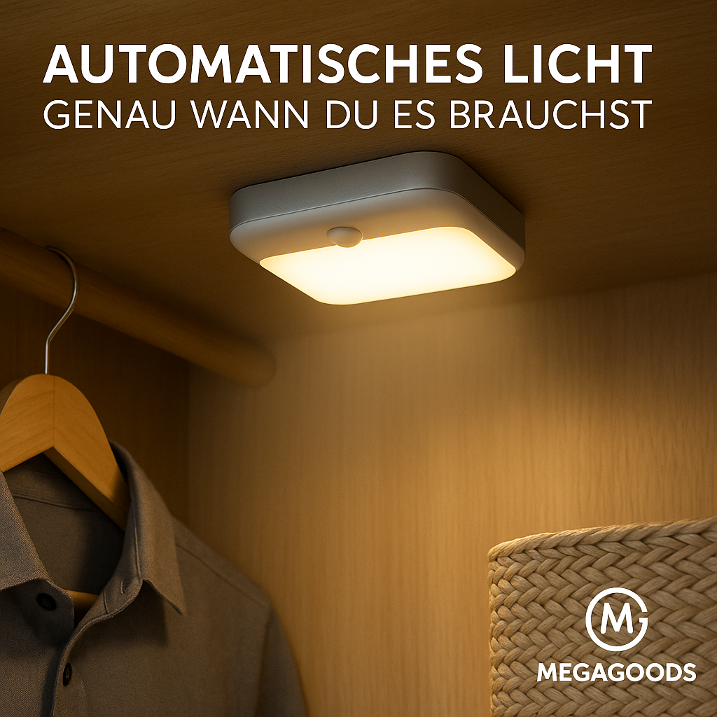 LED Sensor Nachtlicht kabellos wiederaufladbar für Schrank Küche DE.