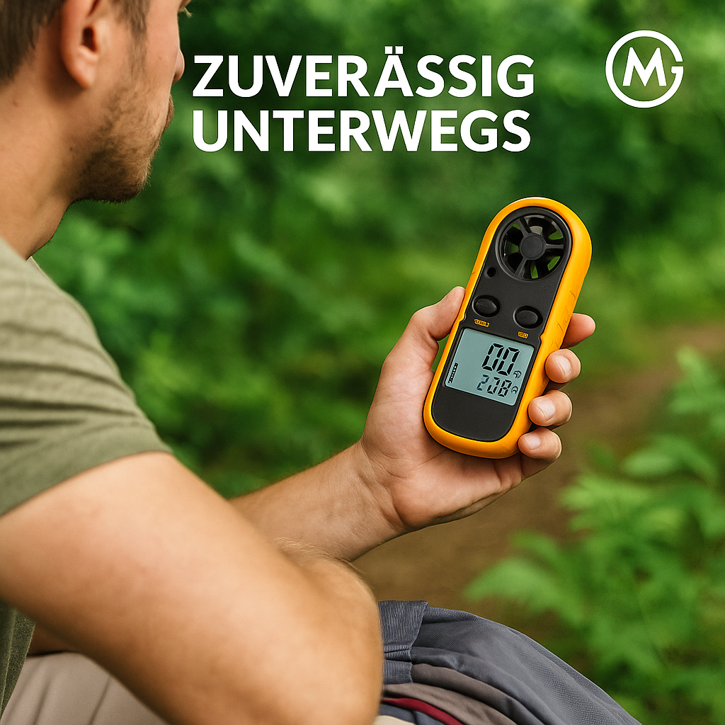 Digital Anemometer Windmesser 0-30 m/s Luftstrom LCD beleuchtet DE.