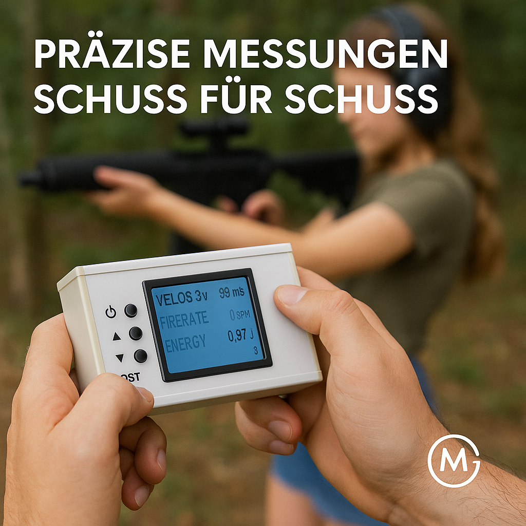 Schießgeschwindigkeitsmesser Kugelenergie Chronograph mit LCD DE.
