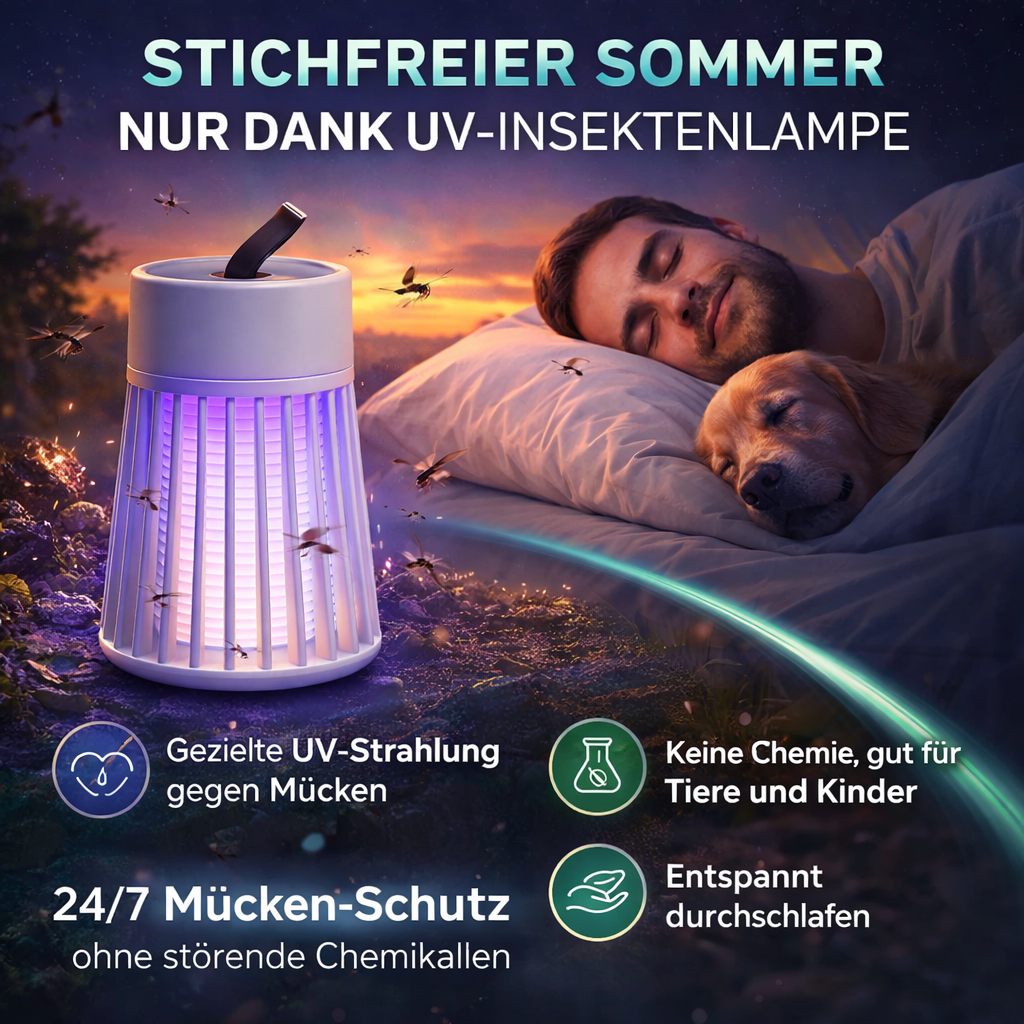 Mückengard™ Insektenvernichter – Leise, chemiefrei & effektiv gegen Mücken & Co.