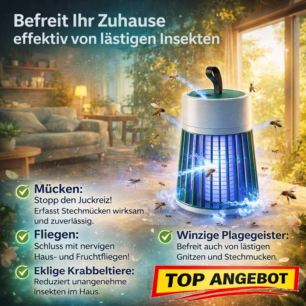 Mückengard™ Insektenvernichter – Leise, chemiefrei & effektiv gegen Mücken & Co.