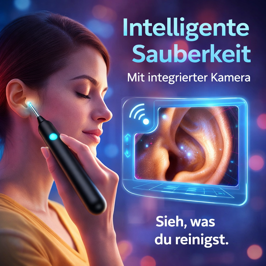 Ohrklar™ Intelligenter Ohrenreiniger mit HD Kamera | Ohrkamera | Wattestäbchen Ersatz