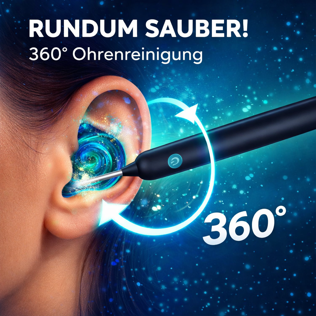 Ohrklar™ Intelligenter Ohrenreiniger mit HD Kamera | Ohrkamera | Wattestäbchen Ersatz