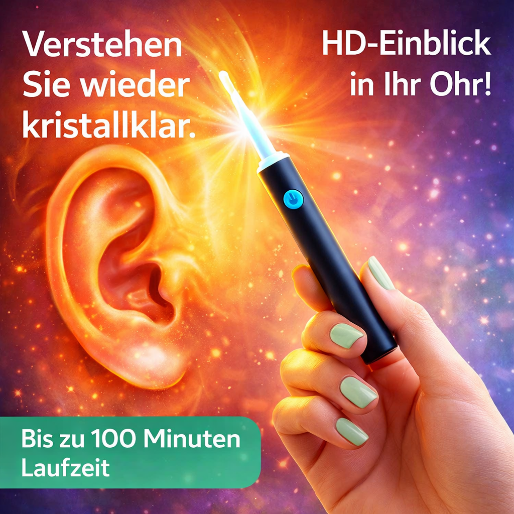 Ohrklar™ Intelligenter Ohrenreiniger mit HD Kamera | Ohrkamera | Wattestäbchen Ersatz