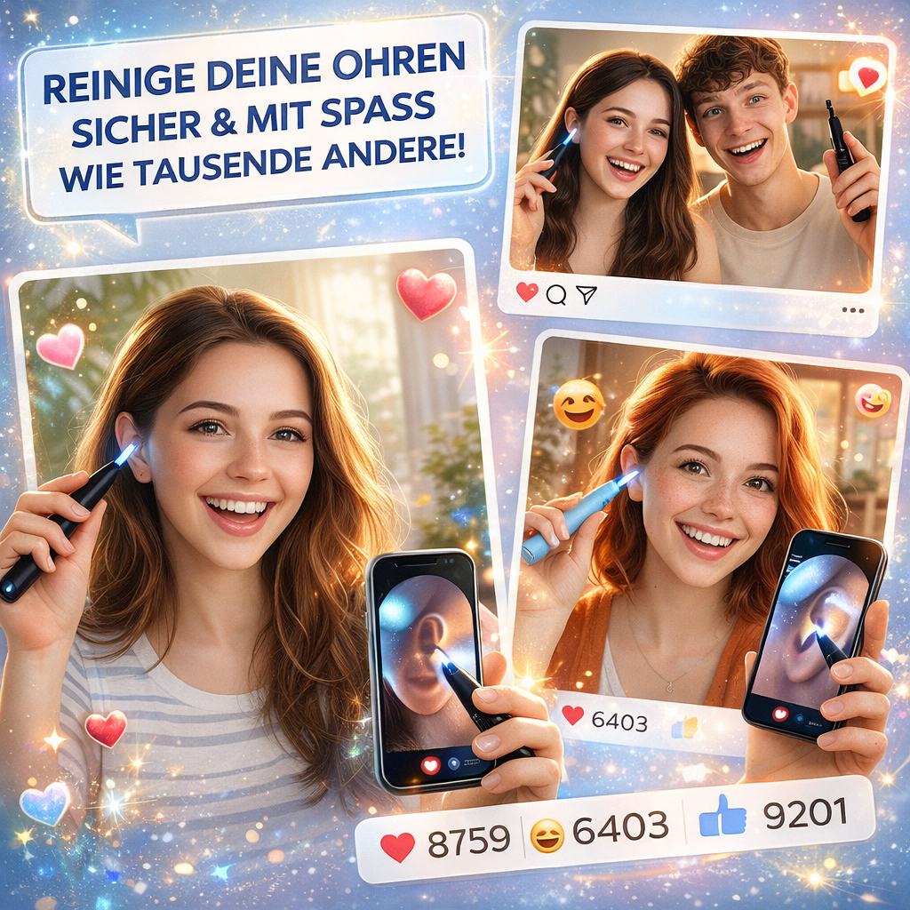 Ohrklar™ Intelligenter Ohrenreiniger mit HD Kamera | Ohrkamera | Wattestäbchen Ersatz