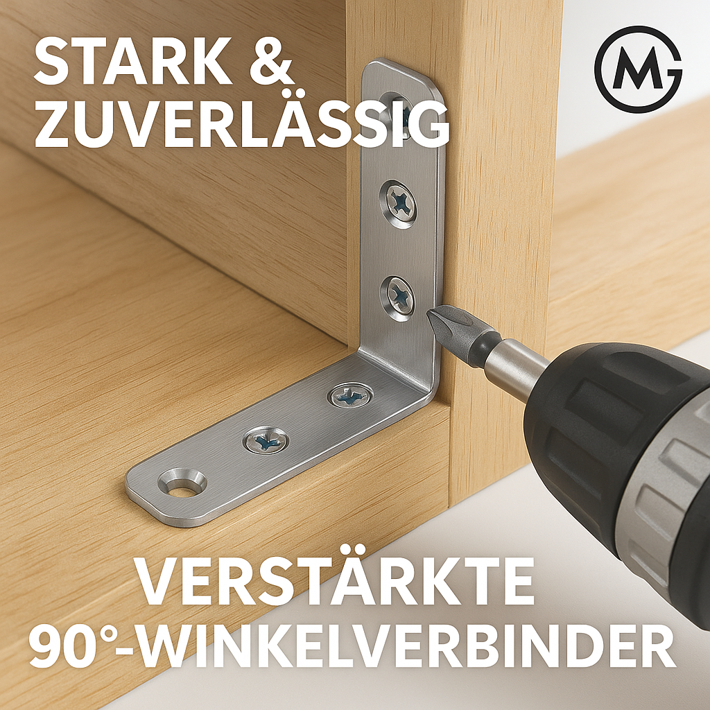 20er Set Winkelverbinder Edelstahl 90° Möbelwinkel verstärkt DE.