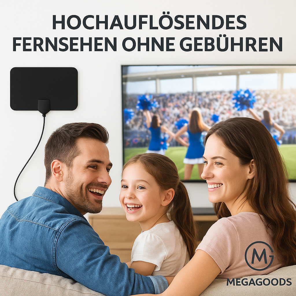 HDTV Antenne 50 Meilen Reichweite DVB-T2 4K 1080P 13ft Kabel DE.