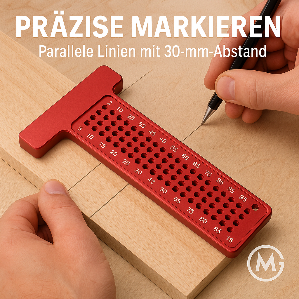 Holzwerkstatt Anreißmaß T-Winkel Lineal Alu 300 mm DE.