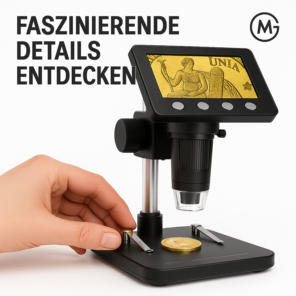 DM7 Digitalmikroskop 1000X 4,3" 1080P mit 8 LEDs DE.