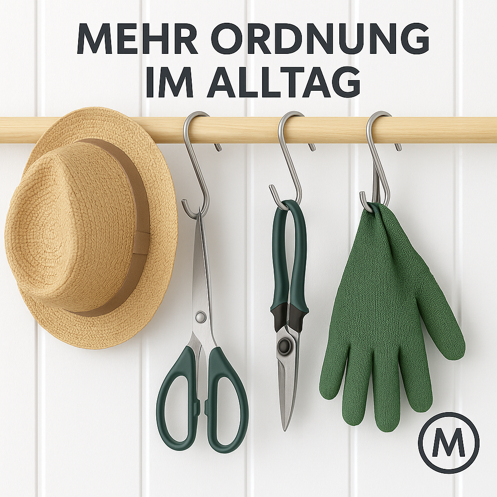 10x S-Haken Edelstahl 5 cm, multifunktional für Küche Bad DE.