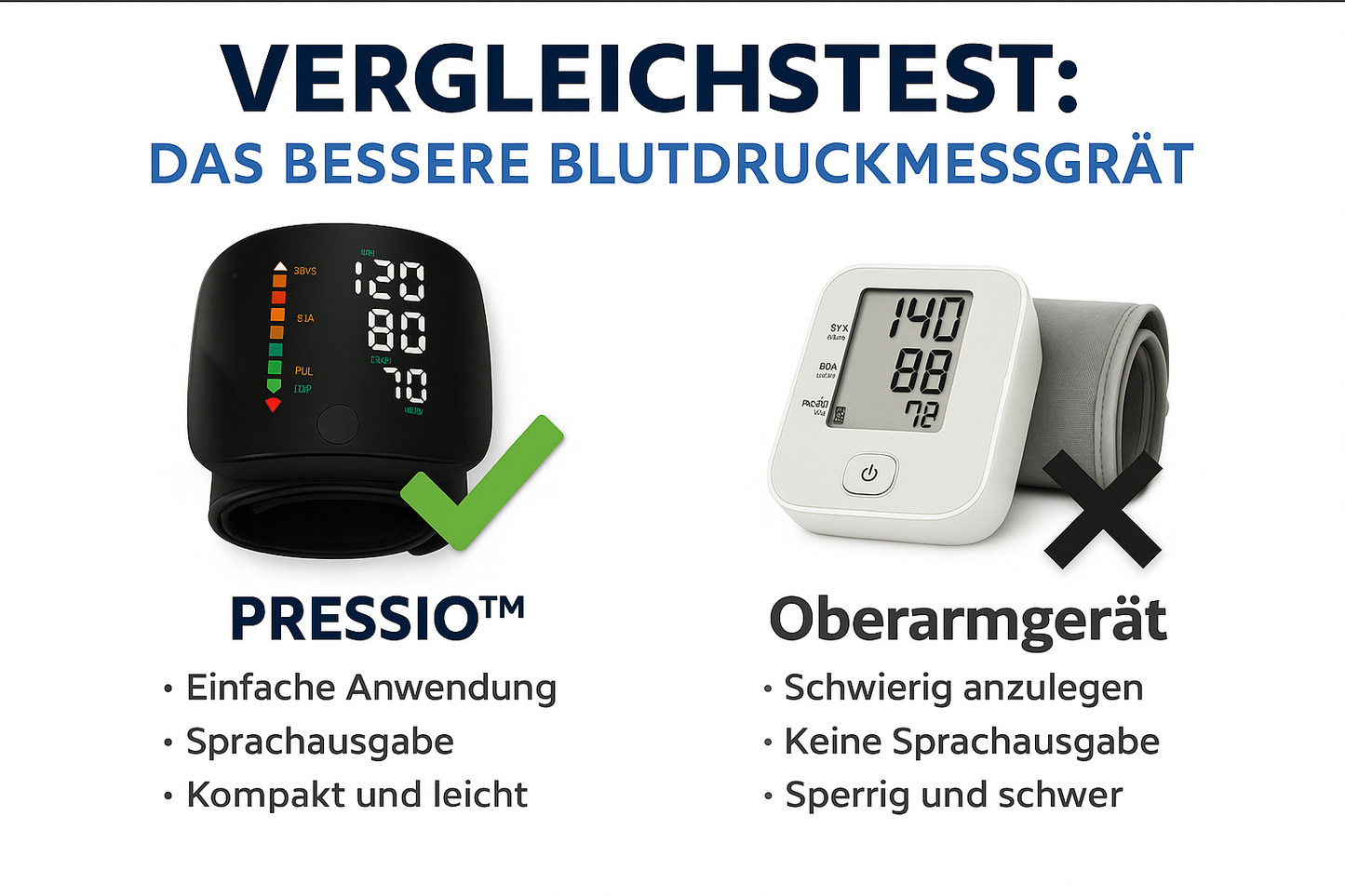 PRESSIO™ – Digitales Blutdruckmessgerät fürs Handgelenk - Das Original!