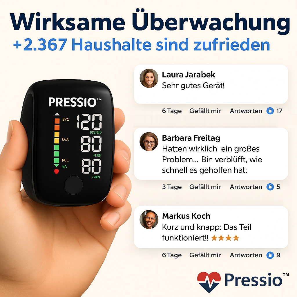 PRESSIO™ – Digitales Blutdruckmessgerät fürs Handgelenk - Das Original!