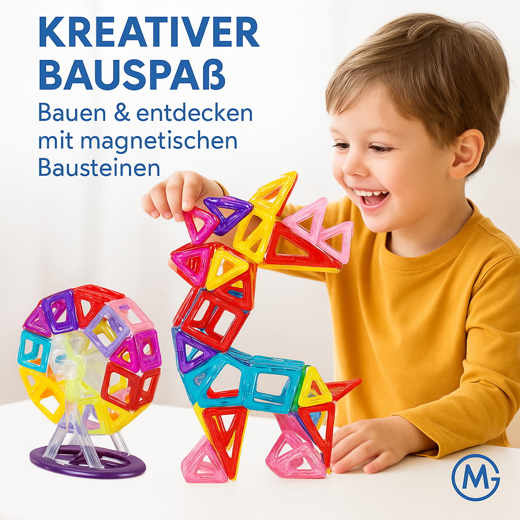 Magnetische Bausteine 64-tlg Set Kinder Konstruktionsspielzeug DE.