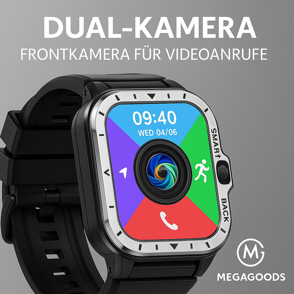 Valdus PGD Smartwatch Herren GPS 16GB 2GB NFC 4G Dual-Kamera DE.