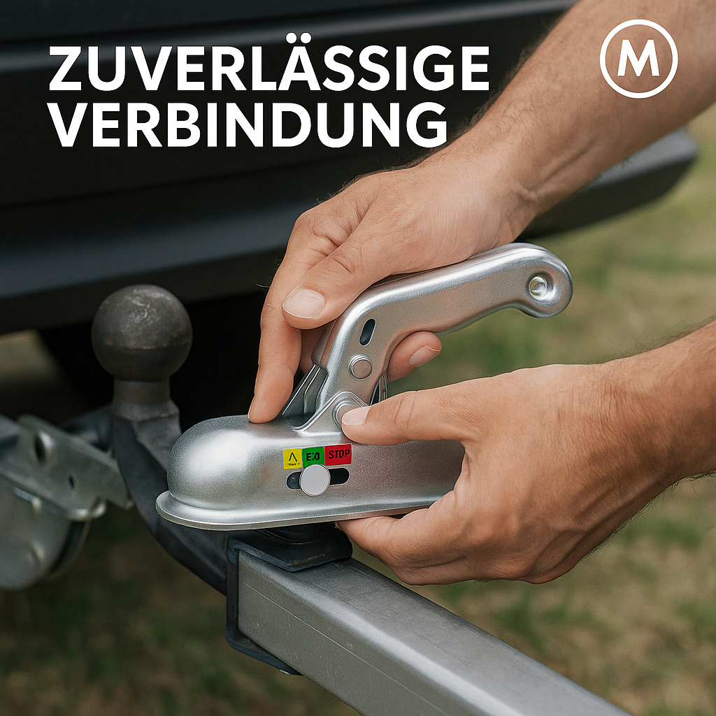 Anhängerkupplung 50 mm Stahl für ungebremste Anhänger bis 750 kg DE.