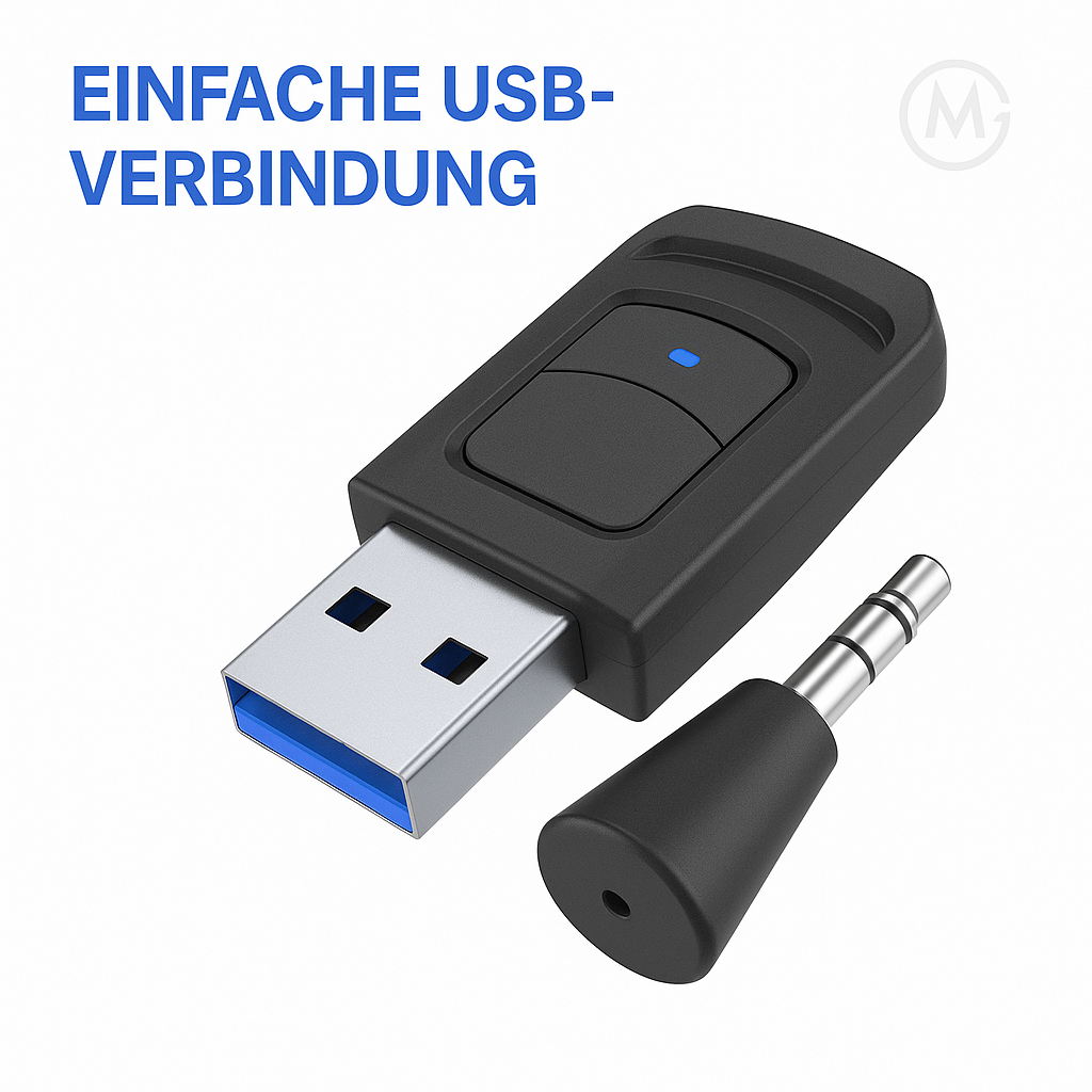 Bluetooth 5.0 Audio-Adapter für PS5 PS4 PC kabellos Gaming DE.