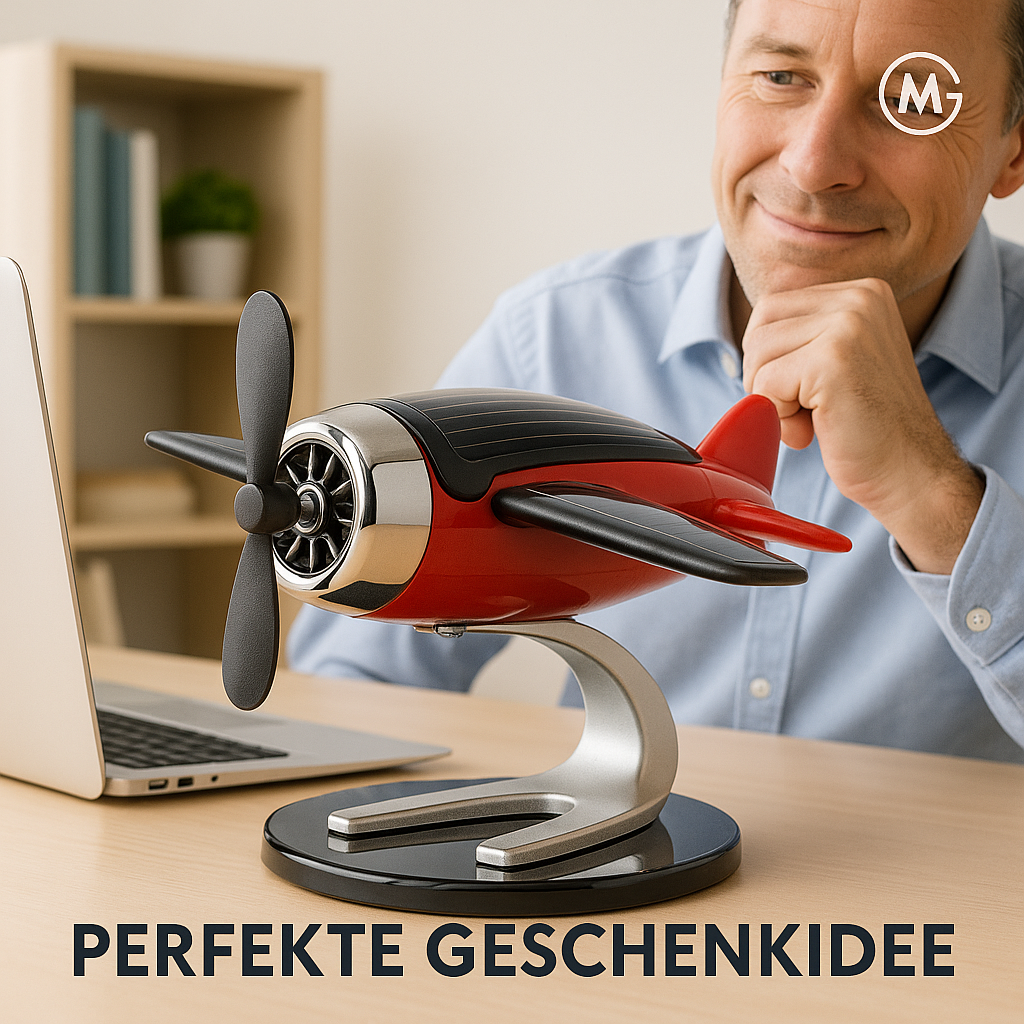 Solarflugzeug Deko für Auto Schreibtisch Männer Frauen Geschenk DE.