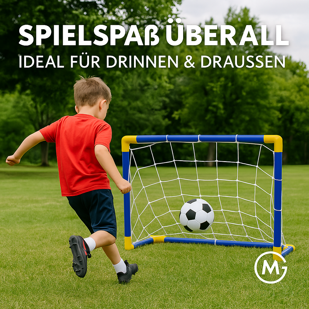 Fußballtor Set Kinder Indoor Outdoor robust leicht abnehmbar DE.