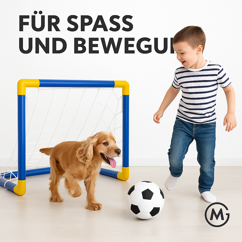 Fußballtor Set Kinder Indoor Outdoor robust leicht abnehmbar DE.