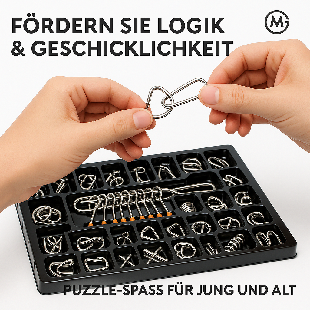 3D-Metallpuzzle Knobelspiel Geduldsspiel Gehirntraining DE.