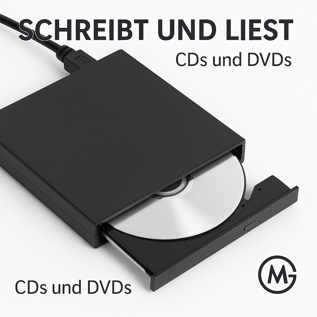 Externe CD DVD Laufwerk USB 2.0 schlank CD-RW DVD-ROM für PC Laptop DE.