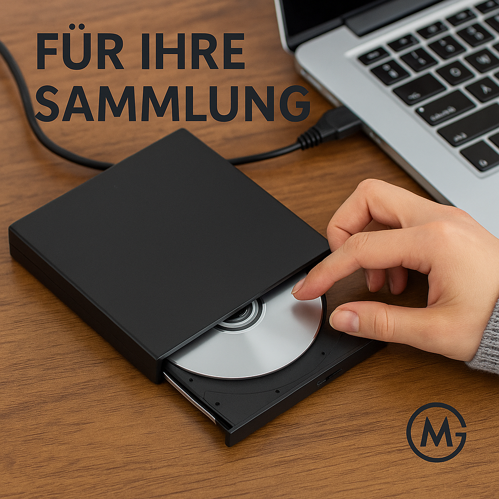 Externe CD DVD Laufwerk USB 2.0 schlank CD-RW DVD-ROM für PC Laptop DE.