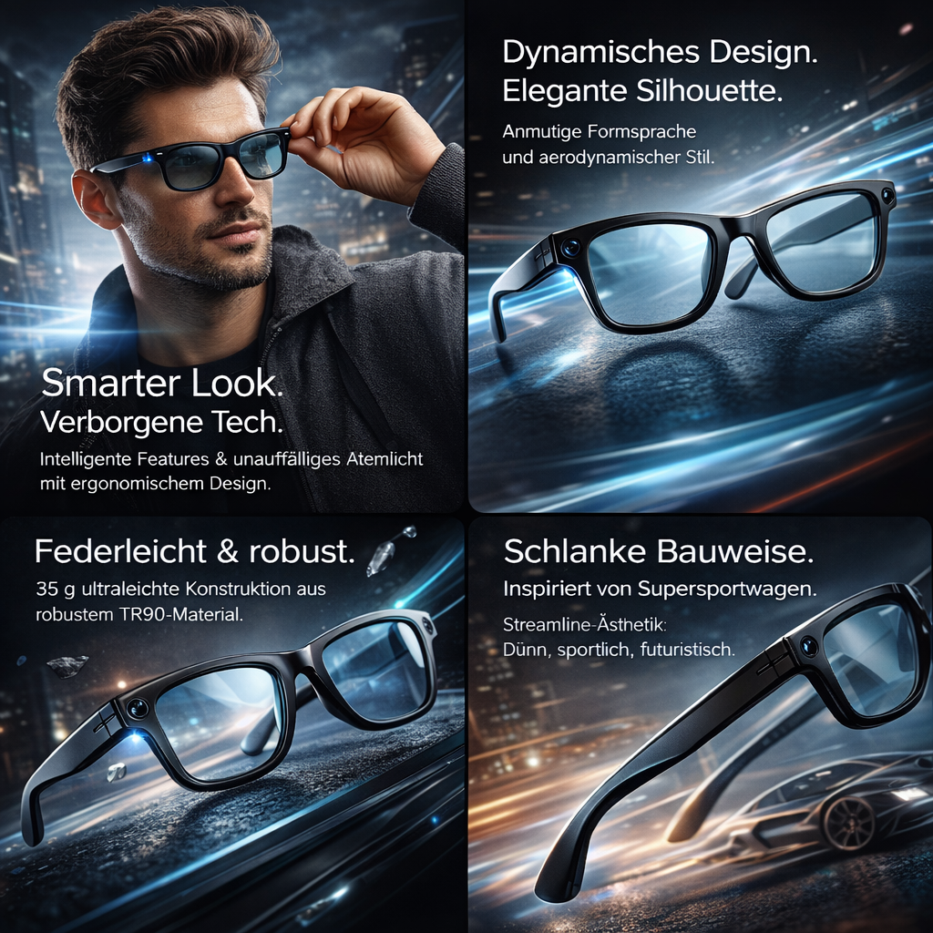 Norwiss™ Smart Glasses AI Bluetooth Brille Kamera Übersetzer KI Voice Assistant