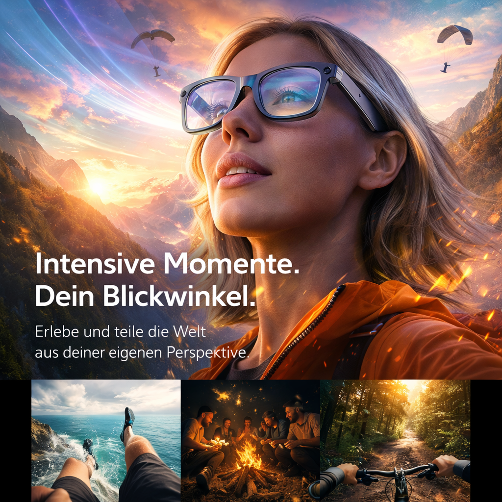 Norwiss™ Smart Glasses AI Bluetooth Brille Kamera Übersetzer KI Voice Assistant