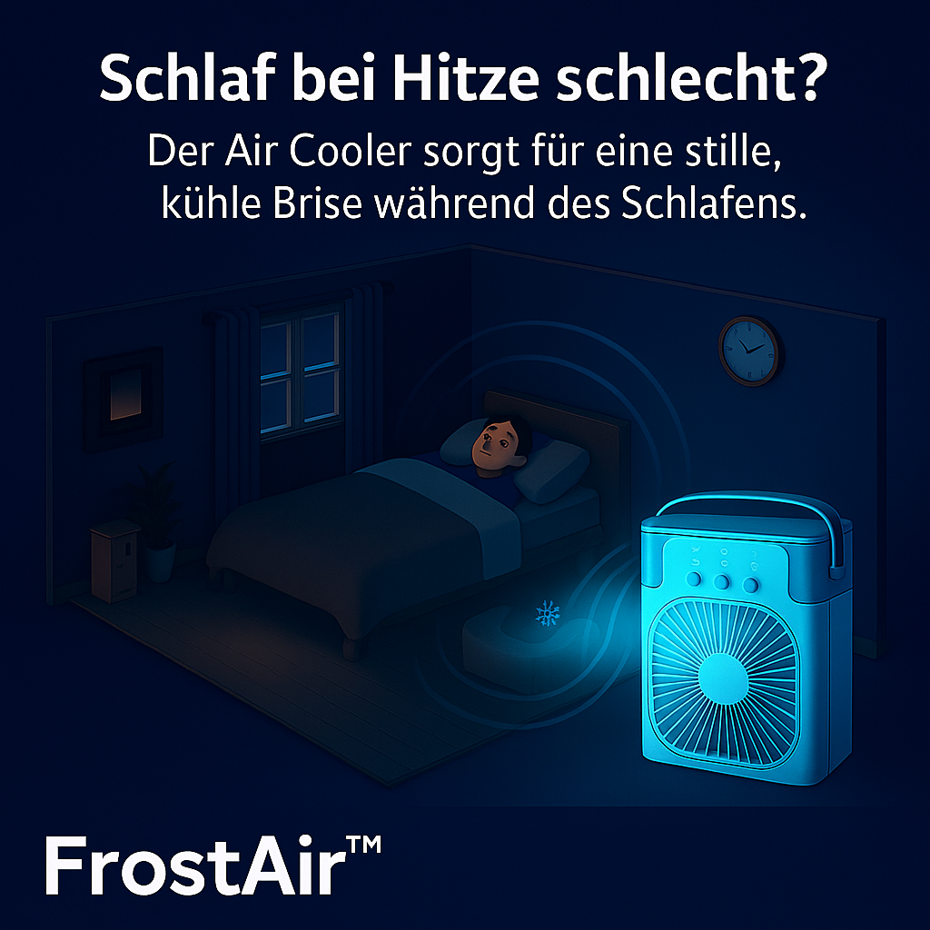 FrostAir™ – 3-in-1 Mini Air Cooler Klimgerät mit LED & Luftbefeuchtung