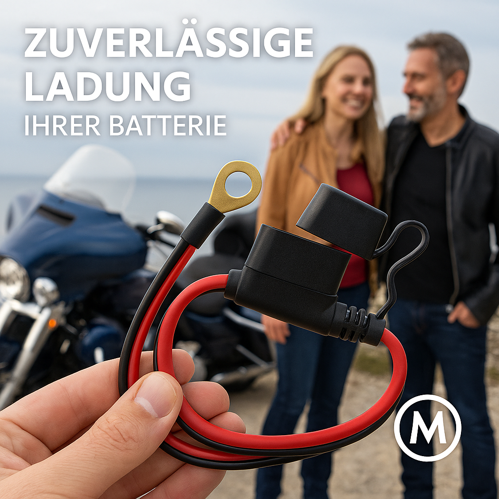 Ladekabel Motorrad Batterie SAE Schnellverbinder 10A Sicherung DE.