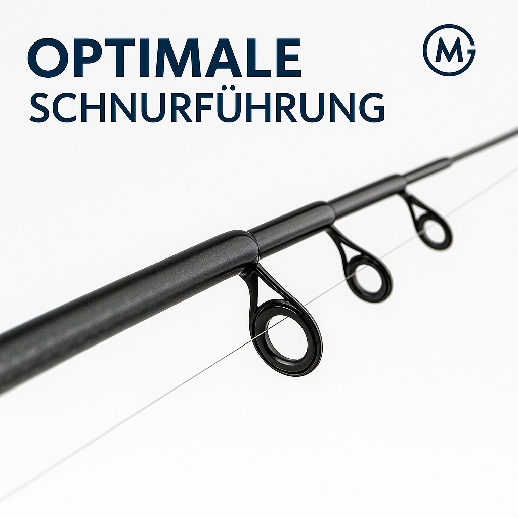 Baitcasting Rute teleskopisch Carbon 8-25 g Holzgriff leicht DE.