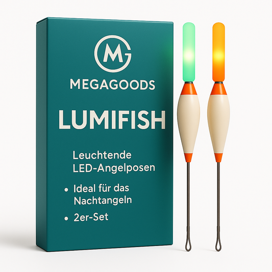 2er-Set LED-Angelpose groß Cr425 leuchtend Nachtangeln DE.