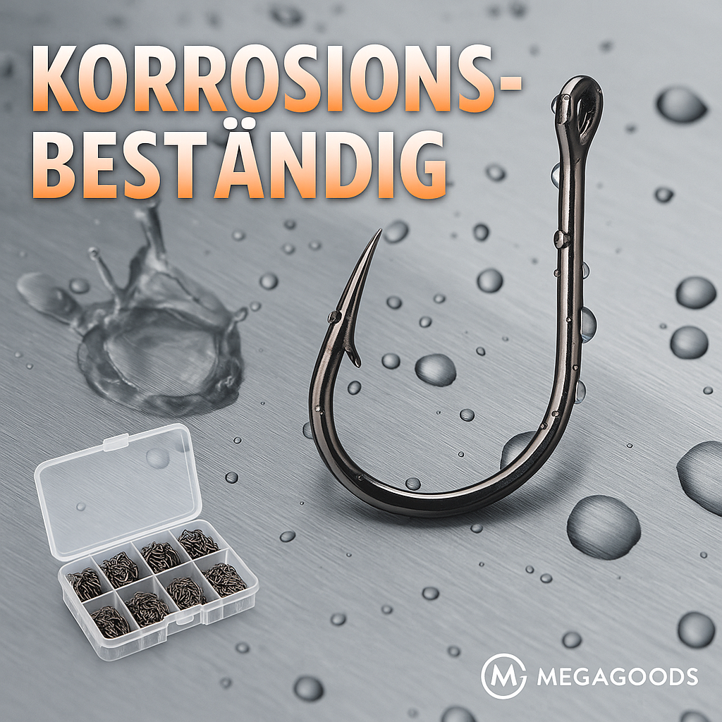 100 Stück Angelhaken Silber Carbonstahl Größe 3-12 DE.