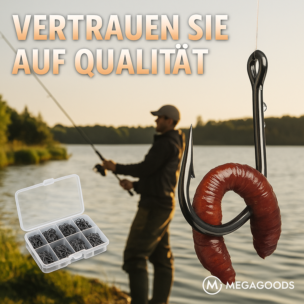 100 Stück Angelhaken Silber Carbonstahl Größe 3-12 DE.