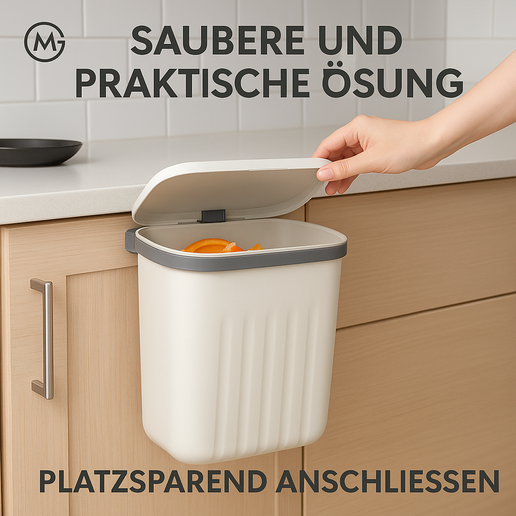 Hängemülleimer 12L mit Deckel für Küche Bad Schranktür DE.