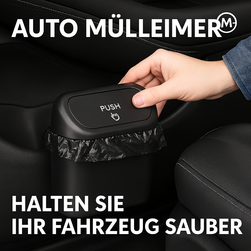 Auto-Mülleimer mit Deckel inkl. 60 (300) Beutel, wasserdicht, klein DE.
