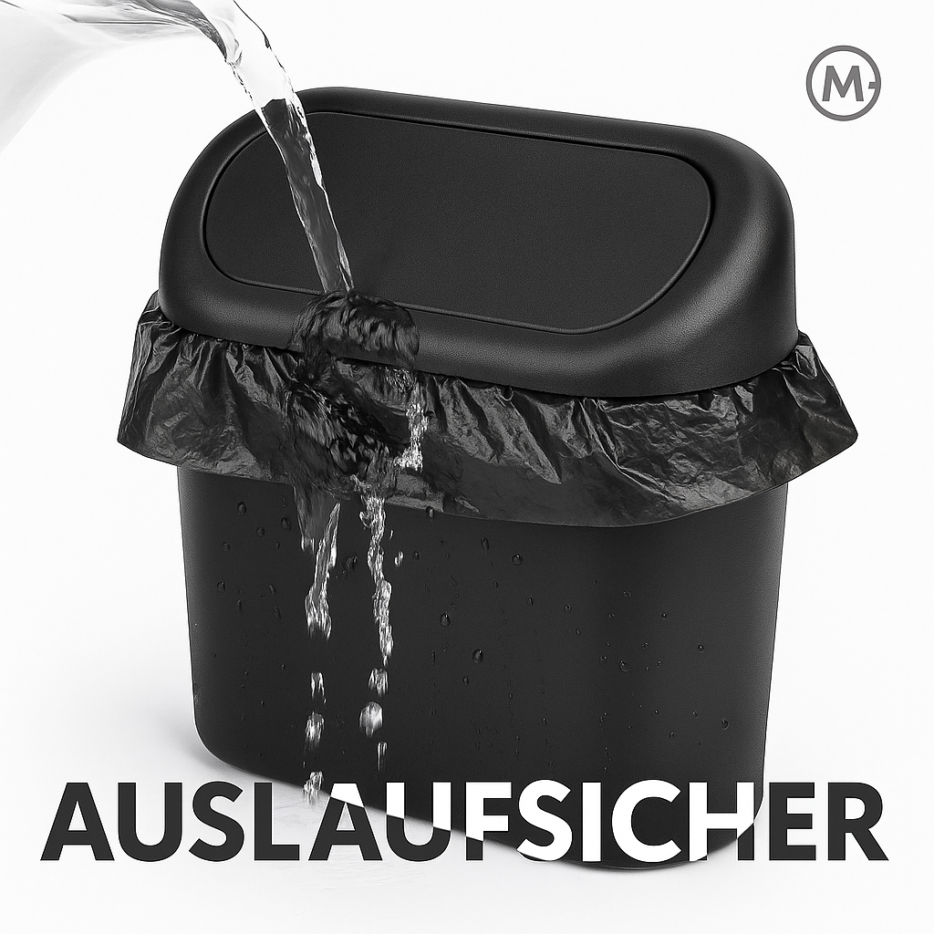 Auto-Mülleimer mit Deckel inkl. 60 (300) Beutel, wasserdicht, klein DE.