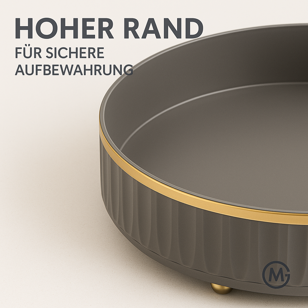 Runder Drehteller Aufbewahrungsbox Kunststoff Küche Grau DE.