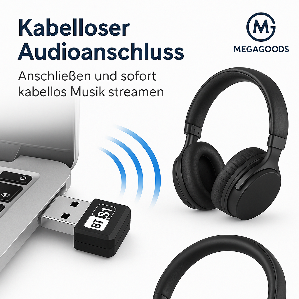 USB Bluetooth 5.4 Adapter Mini Dongle Sender Empfänger PC Laptop DE.